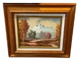 ORIGINAL OIL ON CANVAS LANDSCAPE PAINTING SIGNED MARKEY