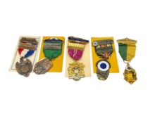 FIVE MID-CENTURY SAN FRANCISCO AND OAKLAND POLICE PISTOL CLUB AWARD MEDALS INCLUDING 1ST MARKSMAN
