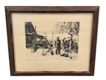 LIONEL BARRYMORE AMERICAN ARTIST / ACTOR ORIGINAL ETCHING TITLED POINT MAGU