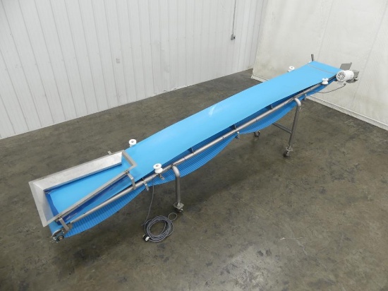 Stainless Steel Incline Belt Conveyor 17'L x 24"W