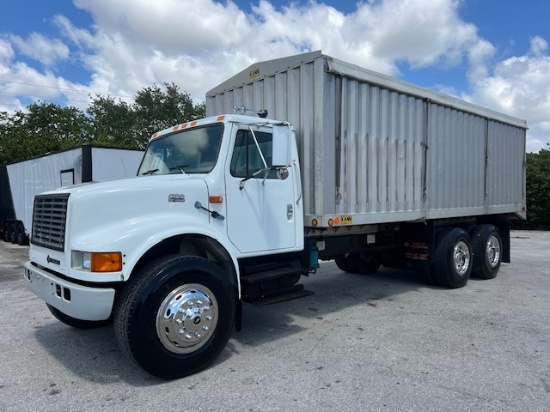 1998 INTERNATIONAL 4900 KANN 22' GRAIN BODY DUMP TRUCK DT466 DIESEL LOW MILES