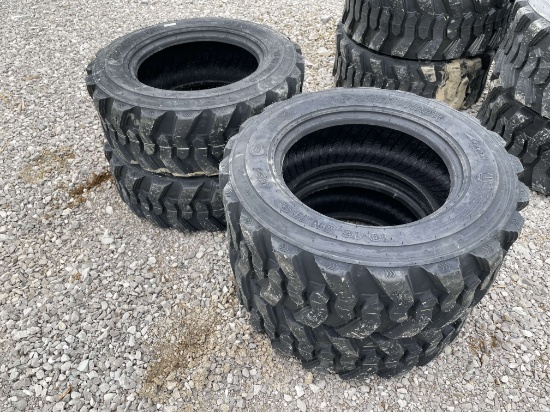 Set of 4 new SKS1 10-16.5 Skid Steer Tires