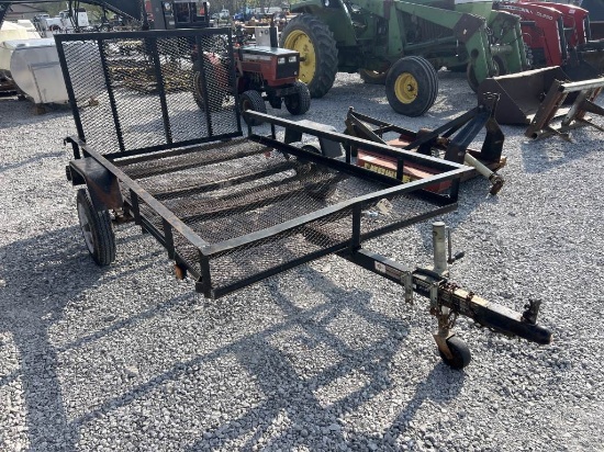 Small 8 foot single axle trailer with ramp