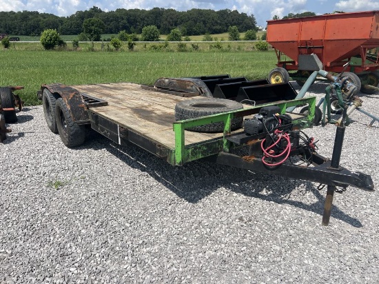 Car trailer with winch