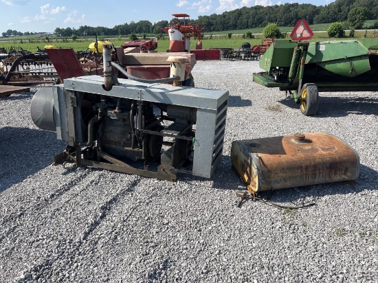 Combine engine with fuel tank