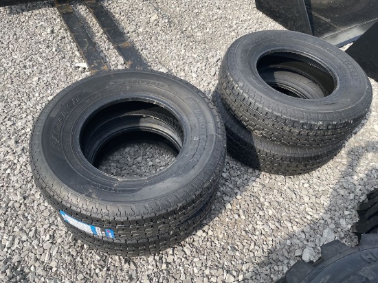 Set of 4 new ST225/75R15 radial trailer tires