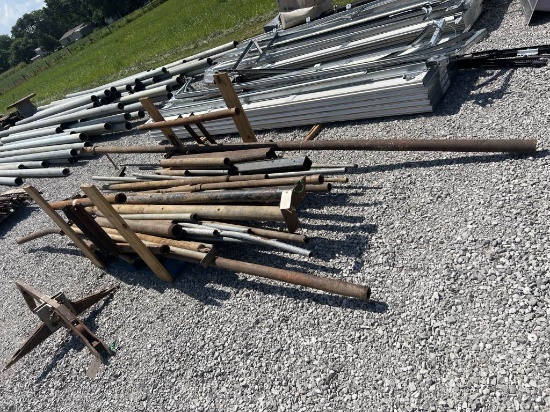 Pallet of metal piping various lengths