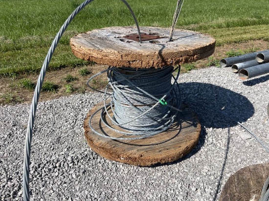 Wooden wire spool with 150+ feet of wire