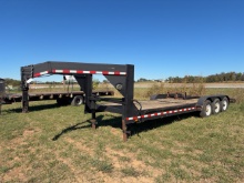 Gooseneck trailer with ramps and dove tail on back