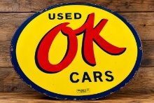 Outstanding 42 double-sided Chevrolet Used OK Cars dealership advertising sign, featuring the