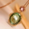 14k Gold 9.15 Ct Natural Tourmaline & Diamond Pendant( Without Chain )