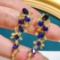14k Gold 6.52 Ctw Natural Sapphire & Diamond Earrings