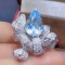 14k Gold 4.70 Ctw Natural Aquamarine & Diamond Ring