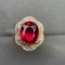 14k Gold 5.29 Ctw Natural Tourmaline & Diamond Ring