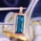 14k Gold 8.9 Ct Natural Tourmaline & Diamond Pendant( Without Chain )