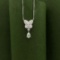 Gia Certified 14k Gold 0.78 Ctw Natural F Vvs1 Pear Diamond Necklace