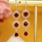 14k Gold 2.73 Ctw Vivid Red Natural Ruby & Diamond Earrings