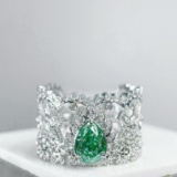 14k Gold 1.57 Ctw Natural Green Diamond & Diamond Ring