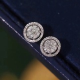 14k Gold 1.2 Ct Natural H Diamond Earrings