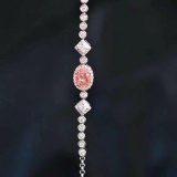 14k Gold 0.82 Ctw Natural Pink Diamond & Diamond Bracelet