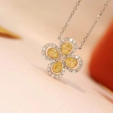 14k Gold 1.12 Ct Natural Color Diamond Necklace
