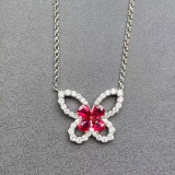 14k Gold 1.03 Ct Natural Ruby & Diamond Necklace