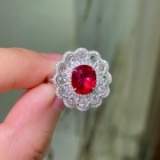 14k Gold 2.60 Ctw Natural Ruby & Diamond Ring