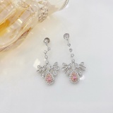 14k Gold 0.92 Ctw Natural Pink Diamond & Diamond Earrings