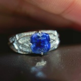 14k Gold 2.00 Ct Natural Sapphire & Diamond Ring
