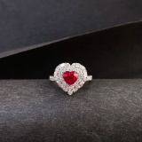 14k Gold 2.34 Ctw Natural Ruby & Diamond Ring/pendant( Without Chain )