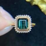 14k Gold 1.75 Ctw Natural Tourmaline & Diamond Ring