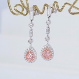 14k Gold 1.05 Ctw Natural Pink Diamond & Diamond Earrings