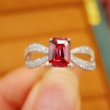 14k Gold 1.32 Ctw Natural Spinel & Diamond Ring