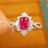 14k Gold 1.53 Ctw Natural Ruby & Diamond Ring