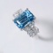 14k Gold 3.38 Ctw Natural Aquamarine & Diamond Ring