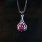 14k Gold 0.6 Ct Natural Ruby & Diamond Pendant( Without Chain )
