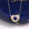14k Gold 0.66 Ctw Natural Sapphire & Diamond Necklace
