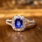 14k Gold 1.72 Ctw Natural Sapphire & Diamond Ring