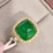 14k Gold 9.57 Ctw Natural Emerald & Diamond Ring