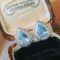 14k Gold 2.24 Ctw Natural Aquamarine & Diamond Earrings