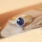 14k Gold 1.87 Ctw Natural Sapphire & Diamond Ring