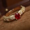 14k Gold 0.46 Ctw Natural Ruby & Diamond Ring