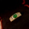 14k Gold 0.95 Ctw Vivid Green Natural Emerald & Diamond Ring