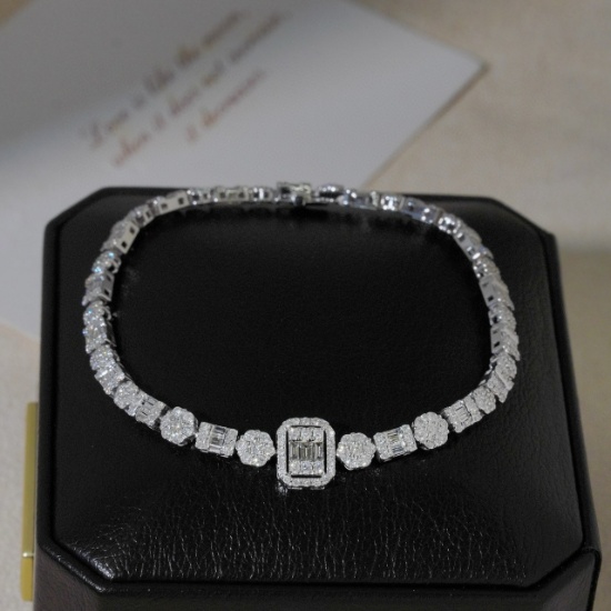 14k Gold 3.2 Ct Natural H Diamond Bracelet
