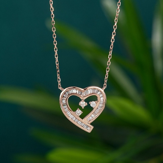14k Gold 0.29 Ctw Natural H Diamond Necklace