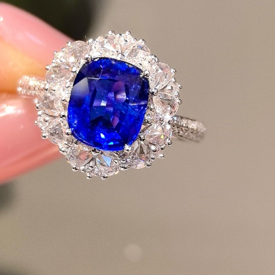 14k Gold 2.77 Ctw Natural Sapphire & Diamond Ring
