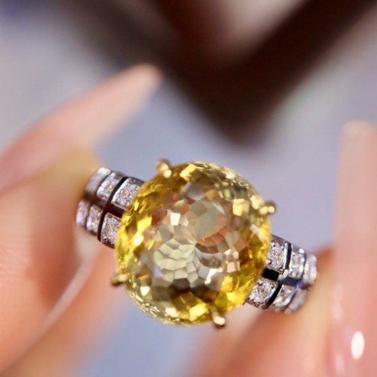 14k Gold 3.57 Ctw Natural Tourmaline & Diamond Ring
