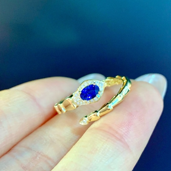 14k Gold 0.56 Ctw Natural Sapphire & Diamond Ring