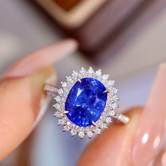 14k Gold 2.79 Ctw Natural Sapphire & Diamond Ring