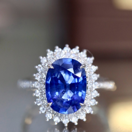 14k Gold 2.19 Ctw Natural Sapphire & Diamond Ring